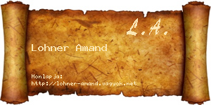 Lohner Amand névjegykártya